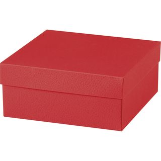 Caja cartn cuadrada ALFOMBRA ROJA textura rojo/negro entrega plana