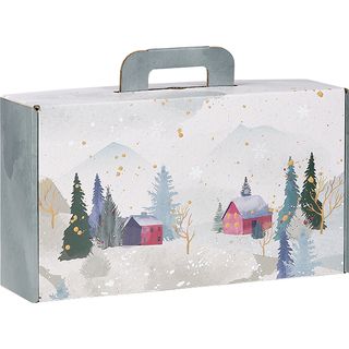 Suitcase cardboard rectangular SNOWY COUNTRY