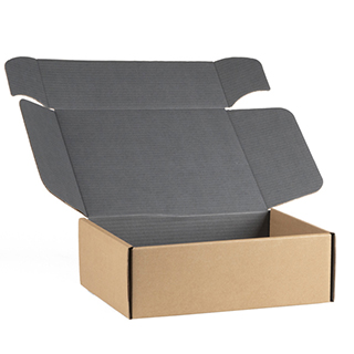 Box cardboard kraft rectangular grey delivered flat (to assemble)