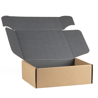 Caja de cartn kraft rectangular gris entregados plano (para montar) 