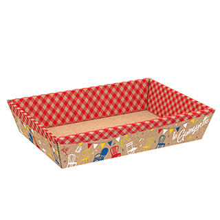 Tray cardboard kraft rectangular LA GUINGUETTE delivered flat