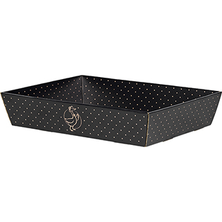 Tray cardboard rectangular DUCK CHIC kraft/black delivered flat