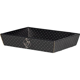 Tray cardboard rectangular DUCK CHIC kraft/black delivered flat