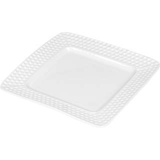 Plate square porcelain white 
