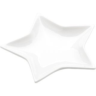 Plate star shape porcelain white 