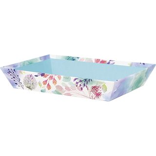 Tray cardboard rectangular WATERCOLOR FLOWERS