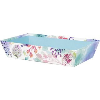 Tray cardboard rectangular WATERCOLOR FLOWERS