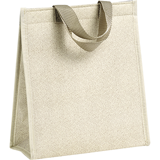 Sac isotherme rectangle beige 2 anses nylon/fermeture scratch 
