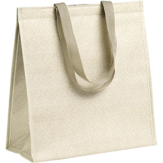 Sac isotherme rectangle beige 2 anses nylon/fermeture scratch 
