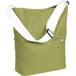 Bag rectangular 2 compartments cooler bottom (H23,5cm) green 1 adjustable handle