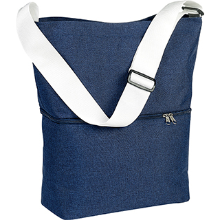 Bag rectangular 2 compartments cooler bottom (H23,5cm) denim 1 adjustable handle