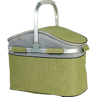 Basket isotherm aluminium wicker handle green/grey