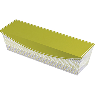 Caja de cartn rectangular diseo verde/gris/blanco cierre magntico 