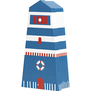 Box cardboard lighthouse shape sea