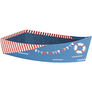 Corbeille carton forme barque décor La Mer