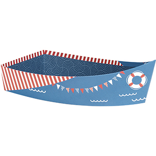 Corbeille carton forme barque décor La Mer