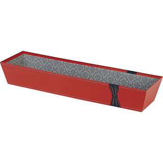 Tray cardboard rectangular red/black knot 