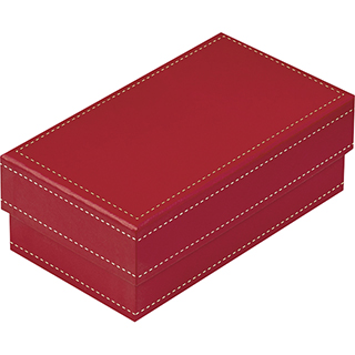 Caja de cartón chocolates rubí/dorado 3 líneas color dorado