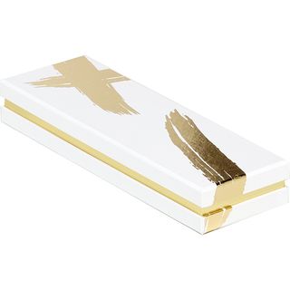 Box cardboard rectangular chocolates 2 rows SIGNATURE white/gold hot foil stamping
