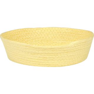 Corbeille corde de papier ronde jaune 