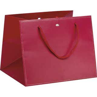 Bag paper ruby/gold rope handles eyelet