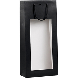 Bag paper 2 bottles black PVC window cord handles eyelet divider