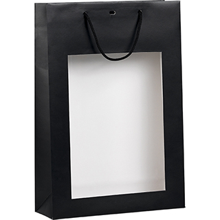 Bag paper 3 bottles black PVC window cord handles eyelet divider