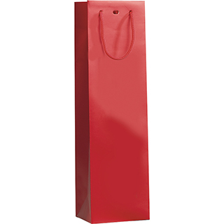 Bag paper 1 bottle red cord handles eyelet