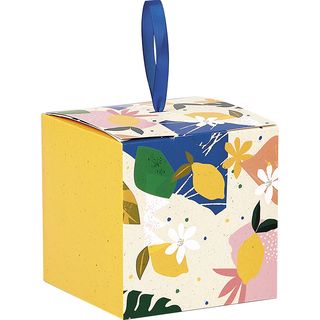 Cube paper CITRUS GARDEN satin ribbon blue