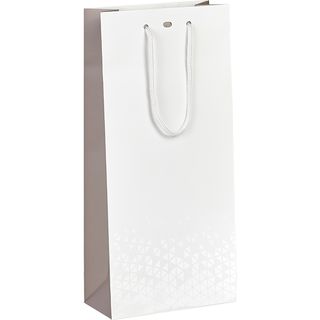 Saco papel 2 garrafas LUZ E SOMBRA branco/castanho/impresso UV alas cordo cinza ilh separao