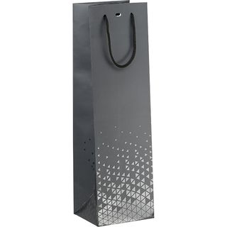 Bolsa papel 1 magnum LUZ Y SOMBRA gris/impresin UV asas cordn gris ojal separador