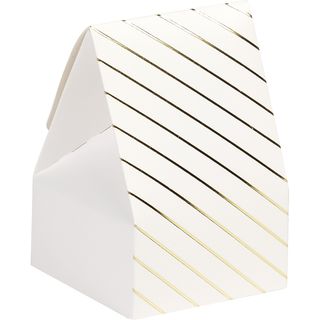 Caixa papel branco estampagem a quente dourada