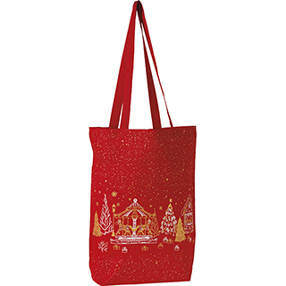 Bolsa algodn rojo Bonnes ftes chalets 2 asas