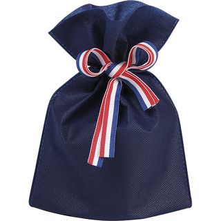 Bag non-woven polypropylene blue ribbon blue/white/red/ tag