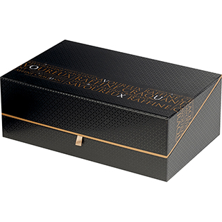 Coffret carton rectangle Savoureux noir/cuivre 