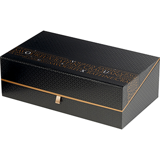 Box cardboard rectangular Savoureux black/copper 