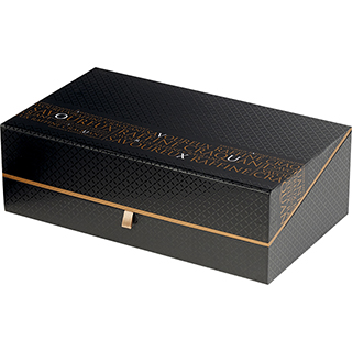 Caja de cartn rectangular Savoureux negro/cobre