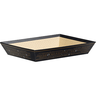 Caja de cartón rectangular Savoureux negro/cobre