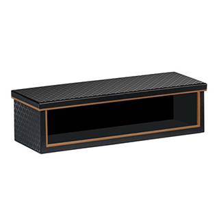 Caja cartn rectangular 3 frascos negro/cobre/impresin UV Ventana PVC