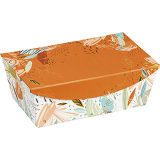 Coffret carton rectangle orange/fracheur fermeture aimante