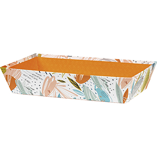 Corbeille carton rectangle orange/fracheur