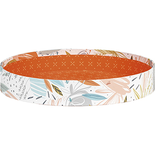 Corbeille carton ronde orange/fracheur