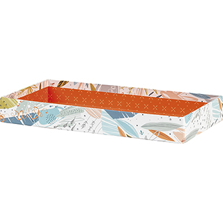 Corbeille carton rectangle orange/fraîcheur
