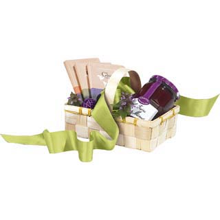 Basket rectangular bamboo fix handle nature