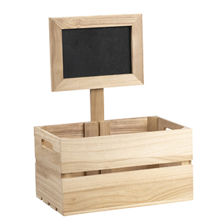 Caja madera rectangular pizarra amovible