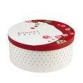 Round bonnes fetes giftbox - red & cream d35,5x10 cm