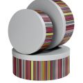 Round grey/stripes giftbox