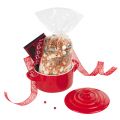 Round ceramic mini-casserole with handles - red - 13,5x10x5/8,5 cm