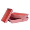 Rectangular red gingham cardboard tray 27x20x5 cm