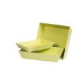 Rectangular green gingham cardboard tray 33x20x7 cm